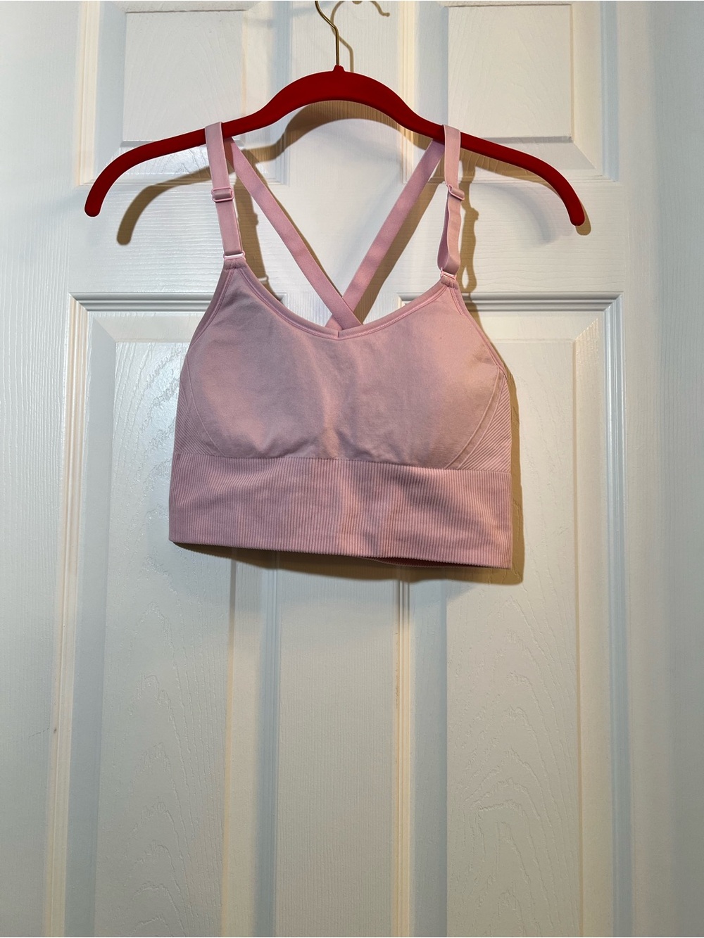 π¦ all in motion Light Pink Cross-Back Seamless Sports Bra size large